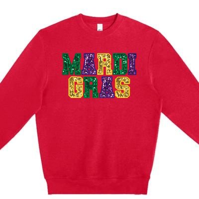 Happy Mardi Gras Carnival Fat Tuesday Fleur De Lis Premium Crewneck Sweatshirt