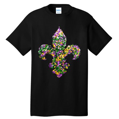 Happy Mardi Gras Carnival Fat Tuesday Fleur De Lis Tall T-Shirt