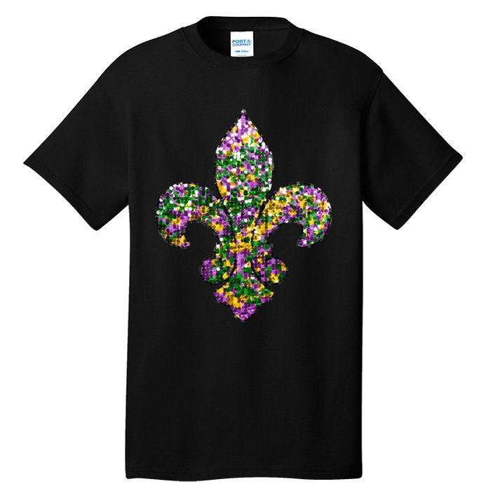 Happy Mardi Gras Carnival Fat Tuesday Fleur De Lis Tall T-Shirt