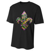 Happy Mardi Gras Carnival Fat Tuesday Fleur De Lis Performance Sprint T-Shirt