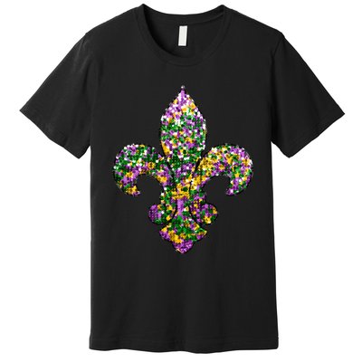 Happy Mardi Gras Carnival Fat Tuesday Fleur De Lis Premium T-Shirt