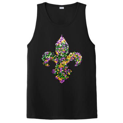 Happy Mardi Gras Carnival Fat Tuesday Fleur De Lis PosiCharge Competitor Tank