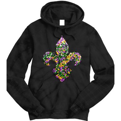 Happy Mardi Gras Carnival Fat Tuesday Fleur De Lis Tie Dye Hoodie