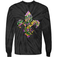 Happy Mardi Gras Carnival Fat Tuesday Fleur De Lis Tie-Dye Long Sleeve Shirt