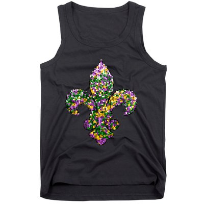 Happy Mardi Gras Carnival Fat Tuesday Fleur De Lis Tank Top