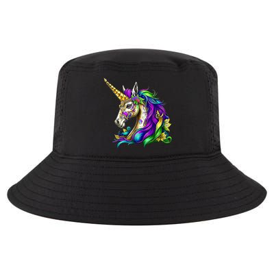 Happy Mardi Gras Unicorn Cool Comfort Performance Bucket Hat