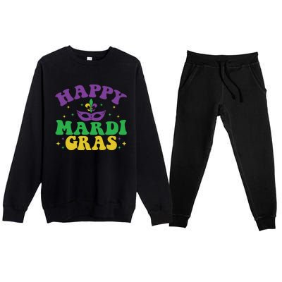 Happy Mardi Gras Premium Crewneck Sweatsuit Set