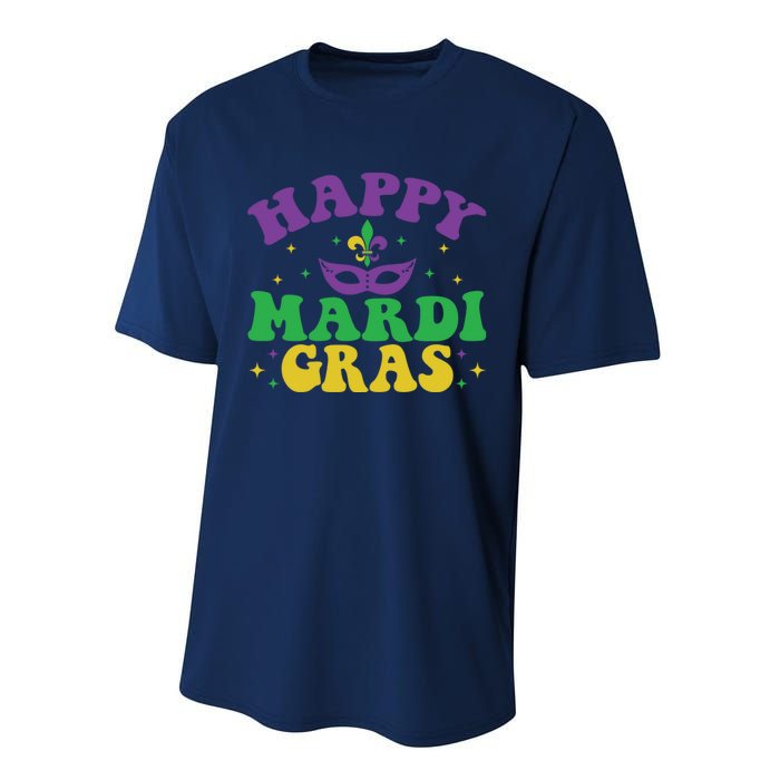 Happy Mardi Gras Performance Sprint T-Shirt