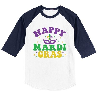 Happy Mardi Gras Baseball Sleeve Shirt