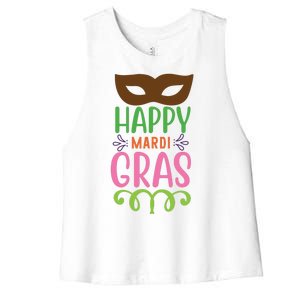 Happy Mardi Gras Women's Racerback Cropped Tank