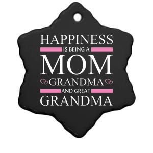 Happiness Mom Grandma Great Grandma Ceramic Star Ornament