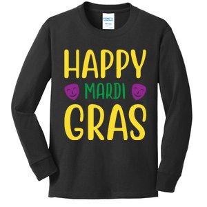 Happy Mardi Gras Kids Long Sleeve Shirt