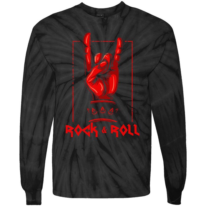 Heavy Metal Guitar Death Metal Rock N Roll Music Tie-Dye Long Sleeve Shirt