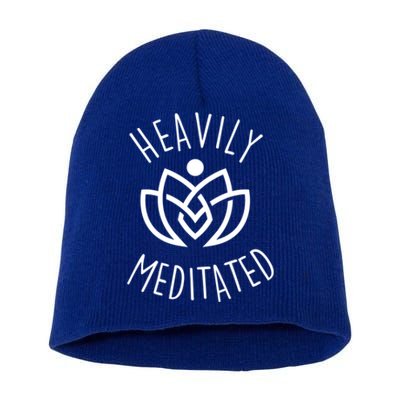 Heavily Meditated Gift Pretty Lotus Meditation Gift Short Acrylic Beanie