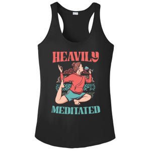 Heavily Meditated Gift Wine Yoga Cool Gift Ladies PosiCharge Competitor Racerback Tank