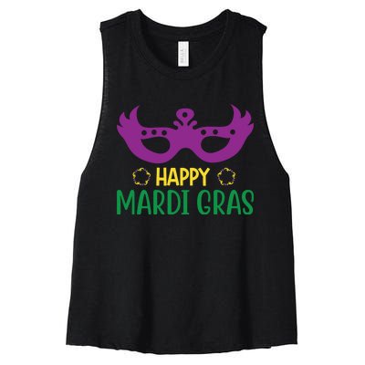 Happy Mardi Gras Women's Racerback Cropped Tank