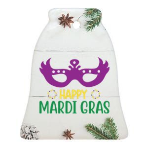 Happy Mardi Gras Ceramic Bell Ornament