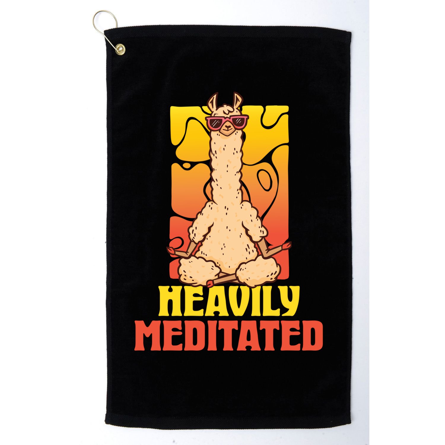Heavily Meditated Great Gift Yoga Llama Gift Golf Towel