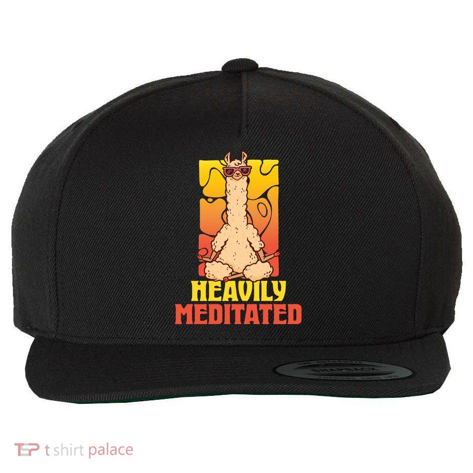 Heavily Meditated Great Gift Yoga Llama Gift Wool Snapback Cap