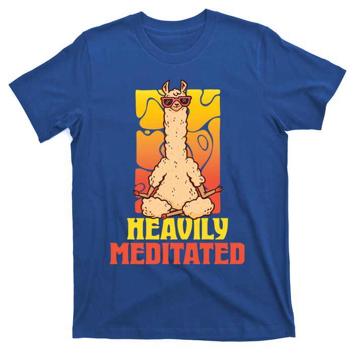 Heavily Meditated Great Gift Yoga Llama Gift T-Shirt