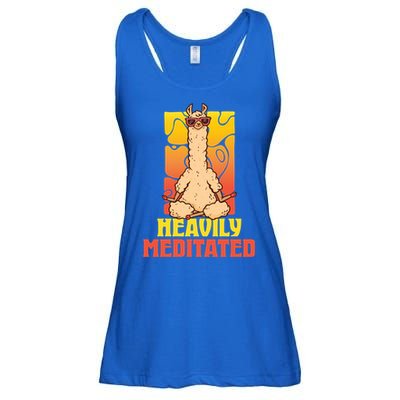 Heavily Meditated Great Gift Yoga Llama Gift Ladies Essential Flowy Tank