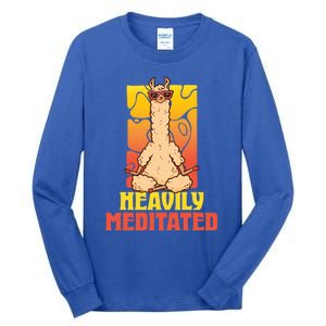 Heavily Meditated Great Gift Yoga Llama Gift Tall Long Sleeve T-Shirt