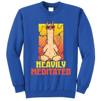 Heavily Meditated Great Gift Yoga Llama Gift Tall Sweatshirt