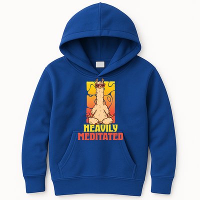Heavily Meditated Great Gift Yoga Llama Gift Kids Hoodie