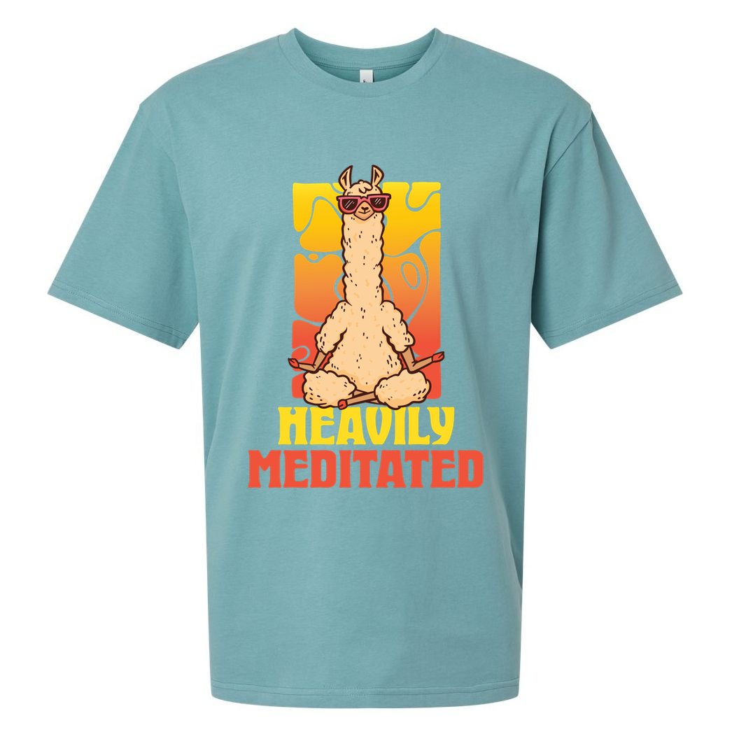 Heavily Meditated Great Gift Yoga Llama Gift Sueded Cloud Jersey T-Shirt