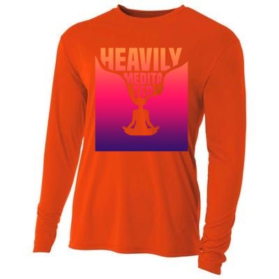 Heavily Meditated Great Gift Yoga Spiritual Meditation Great Gift Cooling Performance Long Sleeve Crew