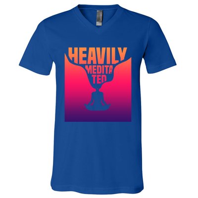 Heavily Meditated Great Gift Yoga Spiritual Meditation Great Gift V-Neck T-Shirt