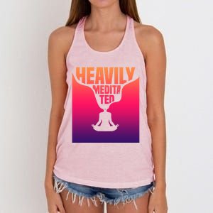 Heavily Meditated Great Gift Yoga Spiritual Meditation Great Gift Women's Knotted Racerback Tank