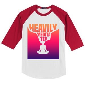 Heavily Meditated Great Gift Yoga Spiritual Meditation Great Gift Kids Colorblock Raglan Jersey