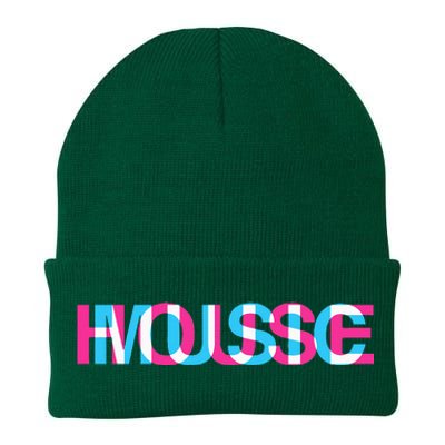 House Music Glitch Optical Illusion EDM Rave DJ Knit Cap Winter Beanie