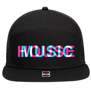 House Music Glitch Optical Illusion EDM Rave DJ 7 Panel Mesh Trucker Snapback Hat