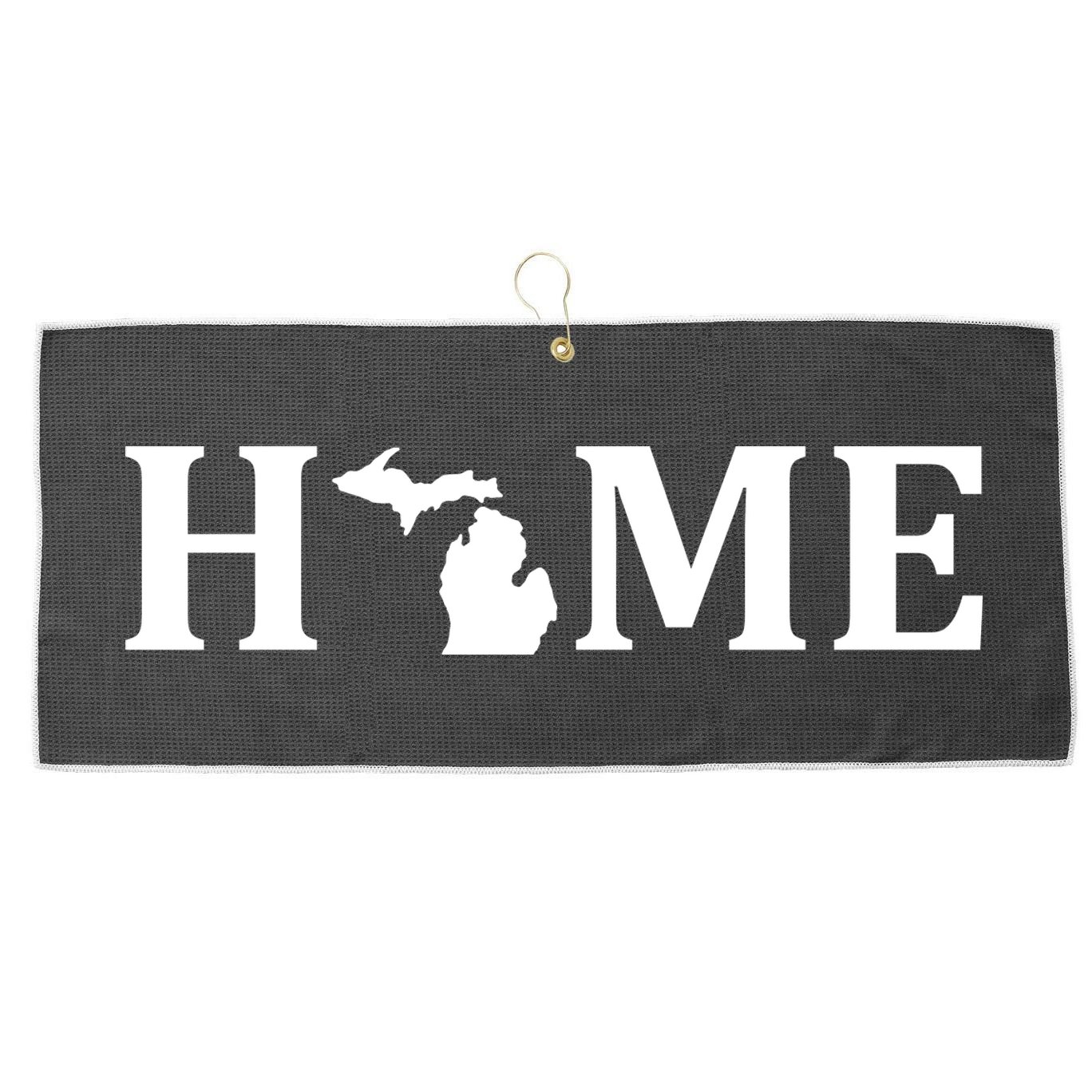 Home Michigan Great Lake State MI Est 1837 Home Large Microfiber Waffle Golf Towel