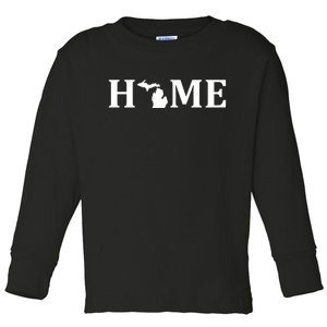 Home Michigan Great Lake State MI Est 1837 Home Toddler Long Sleeve Shirt