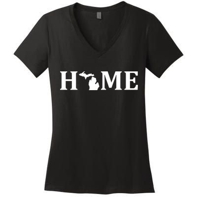 Home Michigan Great Lake State MI Est 1837 Home Women's V-Neck T-Shirt
