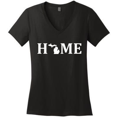 Home Michigan Great Lake State MI Est 1837 Home Women's V-Neck T-Shirt