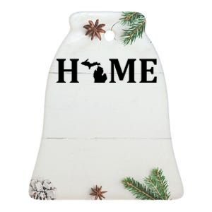 Home Michigan Great Lake State MI Est 1837 Home Ceramic Bell Ornament