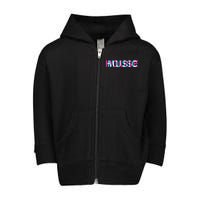 House Music Glitch Optical Illusion Edm Rave Dj Toddler Zip Fleece Hoodie