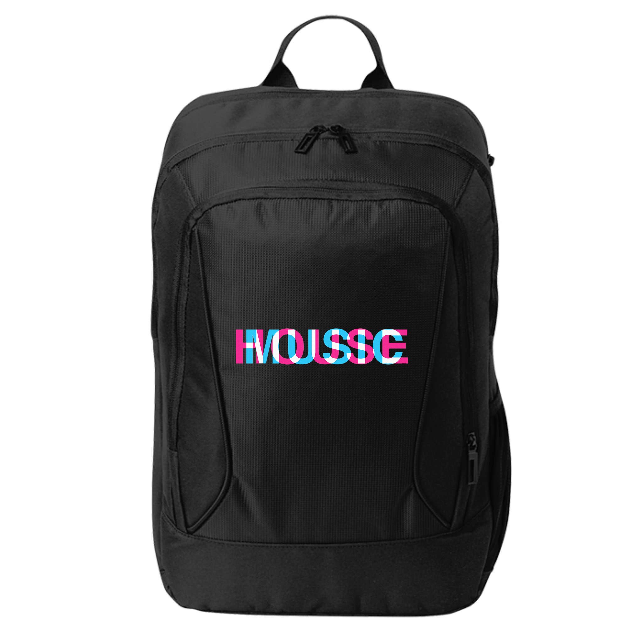 House Music Glitch Optical Illusion Edm Rave Dj City Backpack