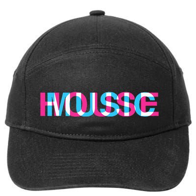 House Music Glitch Optical Illusion Edm Rave Dj 7-Panel Snapback Hat