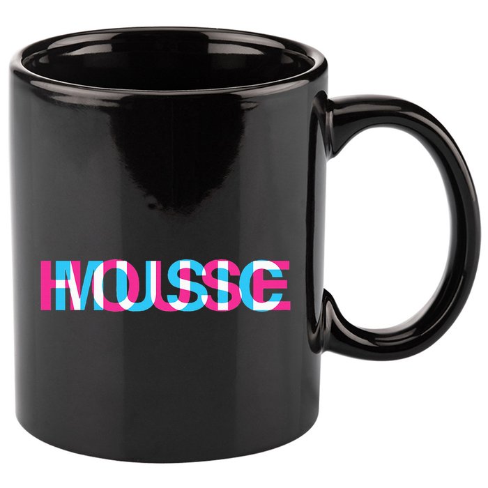 House Music Glitch Optical Illusion Edm Rave Dj 11oz C Handle Ceramic Mug