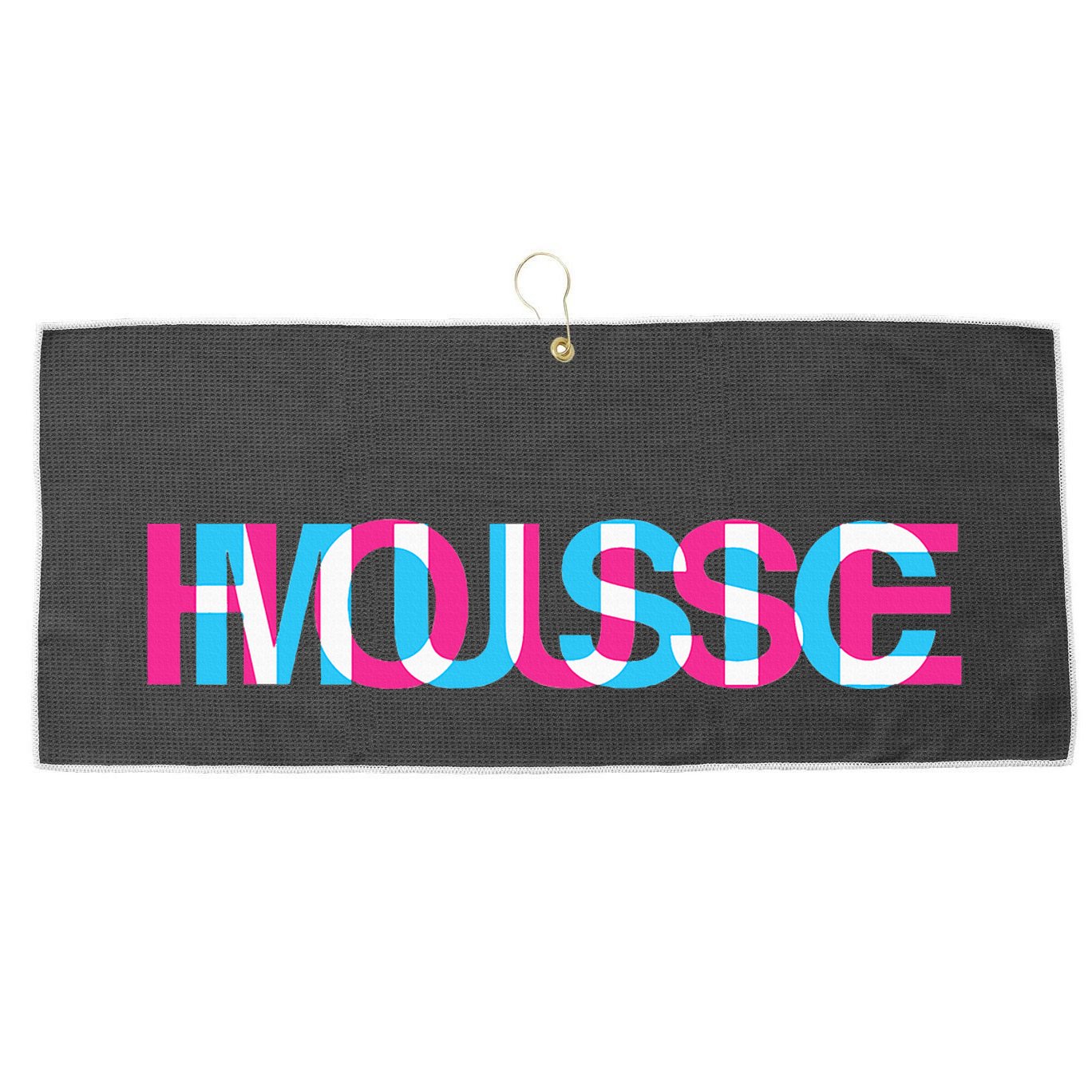 House Music Glitch Optical Illusion Edm Rave Dj Large Microfiber Waffle Golf Towel