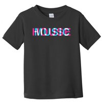 House Music Glitch Optical Illusion Edm Rave Dj Toddler T-Shirt