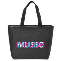 House Music Glitch Optical Illusion Edm Rave Dj Zip Tote Bag