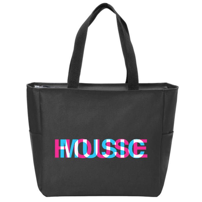 House Music Glitch Optical Illusion Edm Rave Dj Zip Tote Bag