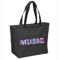 House Music Glitch Optical Illusion Edm Rave Dj Zip Tote Bag