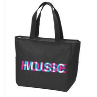House Music Glitch Optical Illusion Edm Rave Dj Zip Tote Bag